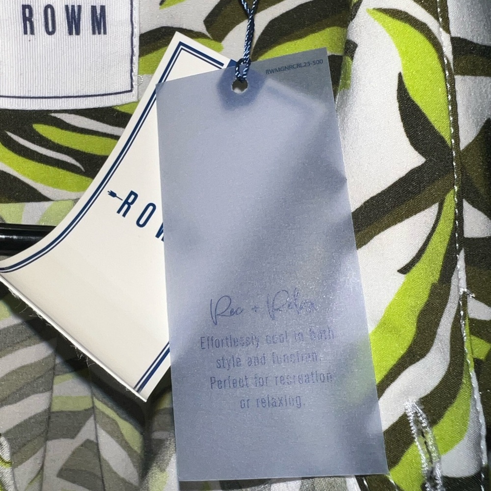 ROWM Mens Palm Leaf Print Short Sleeve Button Down Shirt - Tropical - Picture 4 of 4